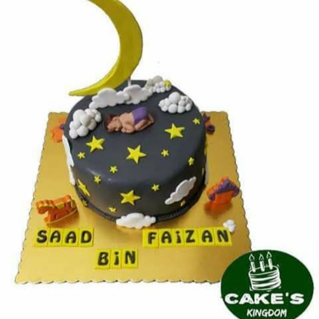 Baby Moon Sky Theme Cake