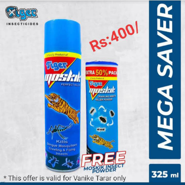 Tiger Moskik Sprey 325ml with Insect Killer Powder