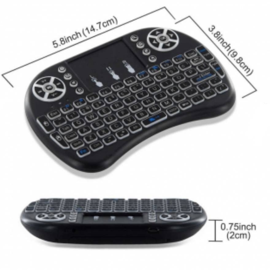3 Colors Backlit Mini Wireless Keyboard with Touchpad