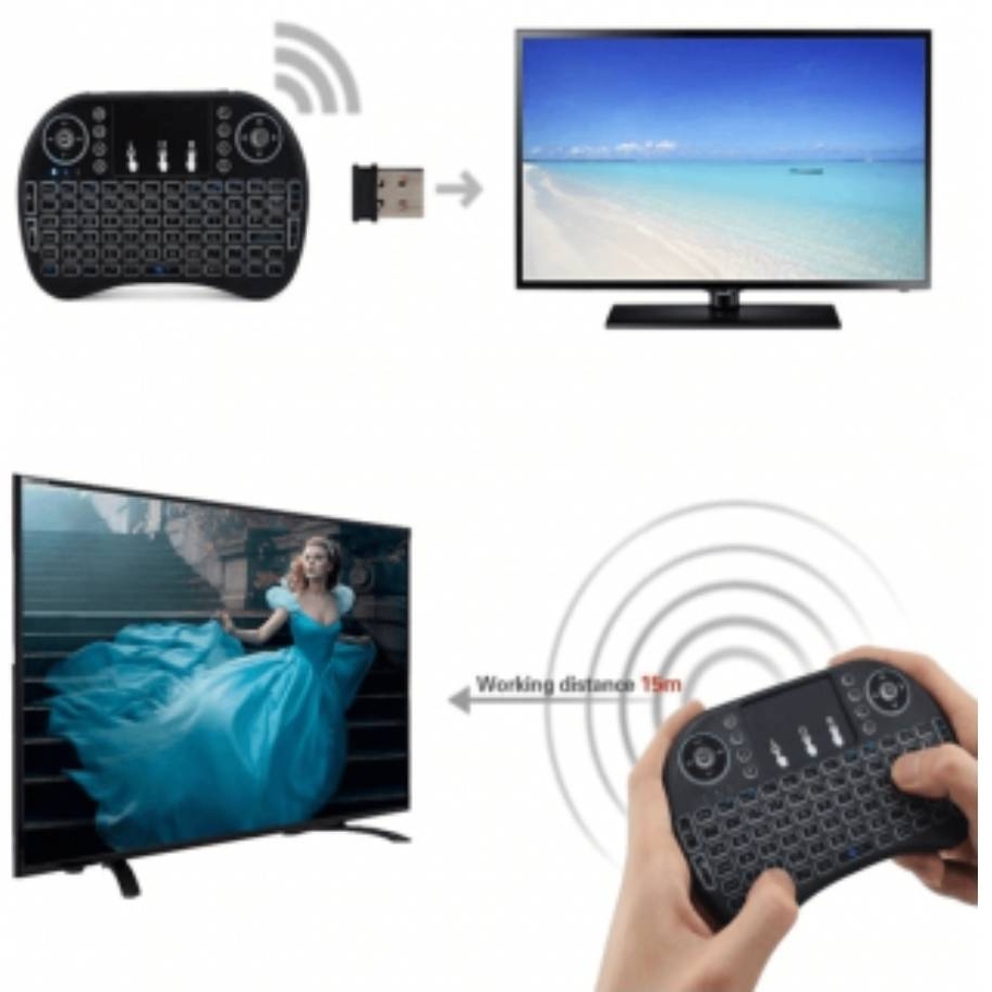 3 Colors Backlit Mini Wireless Keyboard with Touchpad