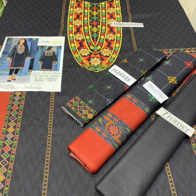 Winter Fabric Dhanak With Wool By Limelight 3PC