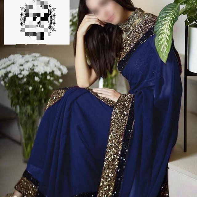 Myntra Embroidered Chafoon Saree
