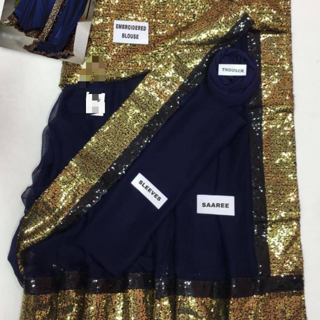 Myntra Embroidered Chafoon Saree