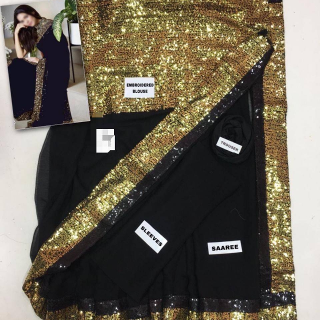 Myntra Embroidered Chafoon Saree