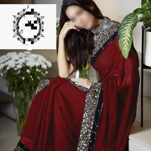 Myntra Embroidered Chafoon Saree