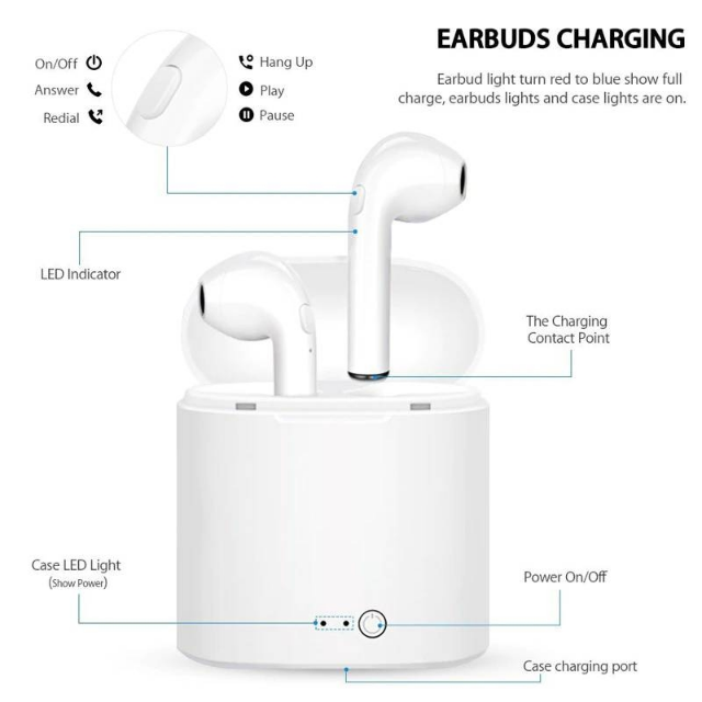 i7s Tws earbuds for android/iPhone