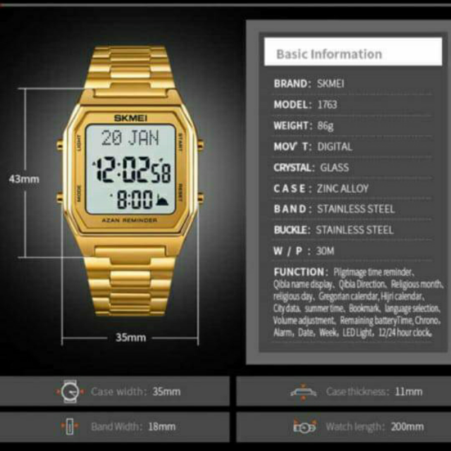 Skmei 1763 Prayer Time Watch For Men