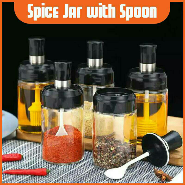 Spice Jars With Spoon Glass Masala Jars 1piece