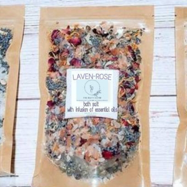 Laven-rose Bath Salt Infused With Essential Oil & Epsom Salt