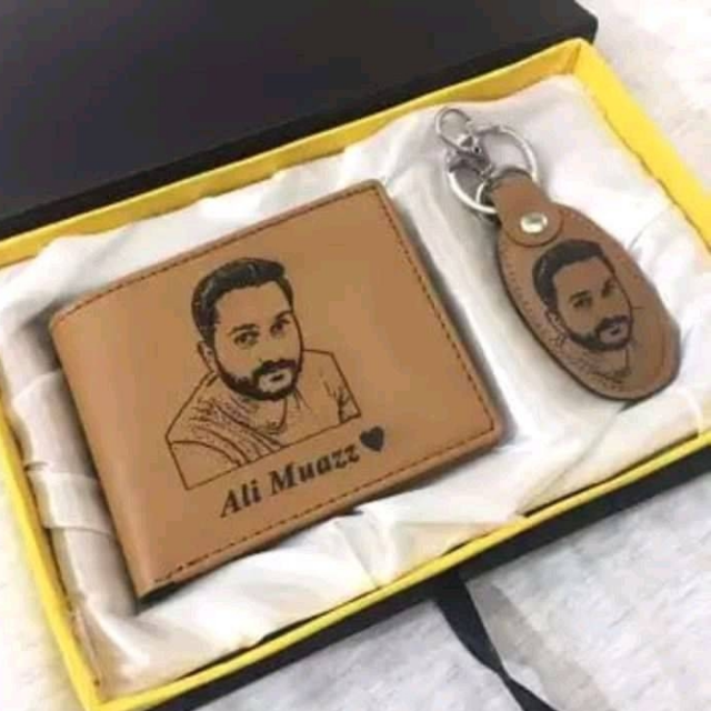 Customized Wallet And Keychain With Picture & Name