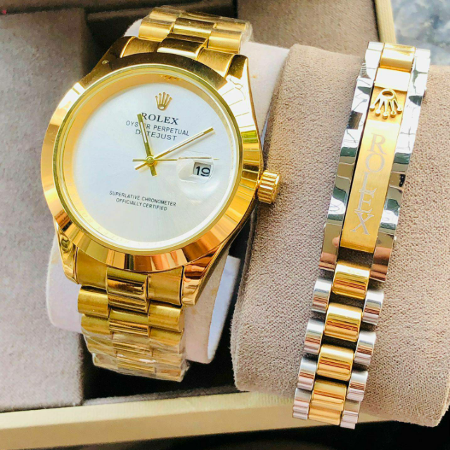 Original Rolex Date Watch With Box+rolex Bracelet.
