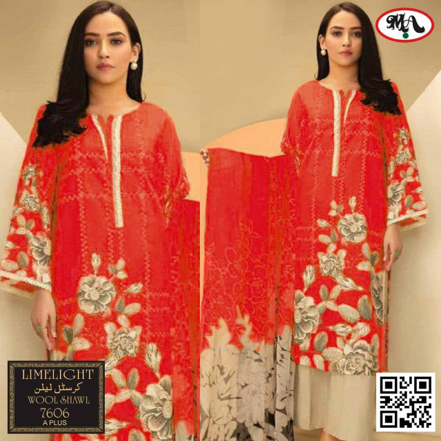 Lime Light Linen 3pcs With Wool Shawl