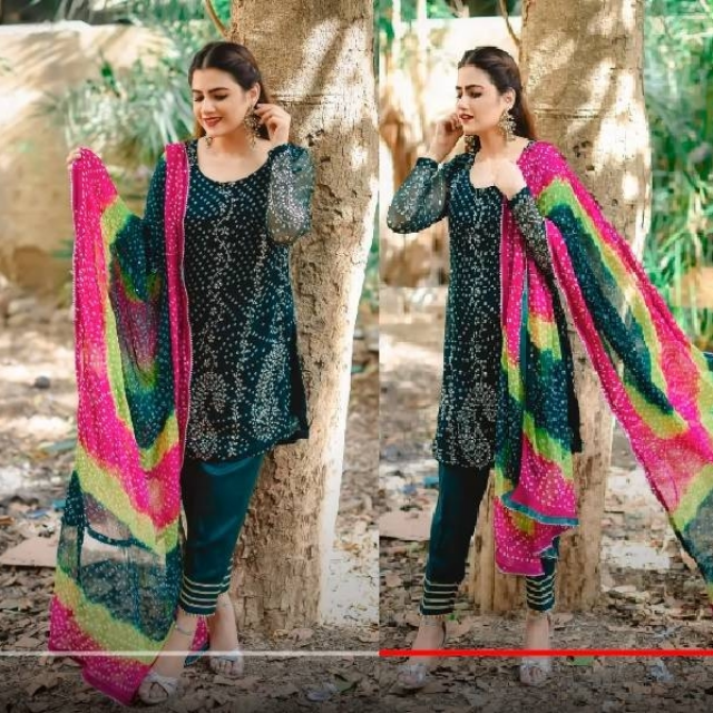 Chunri Chiffon Work 2PC