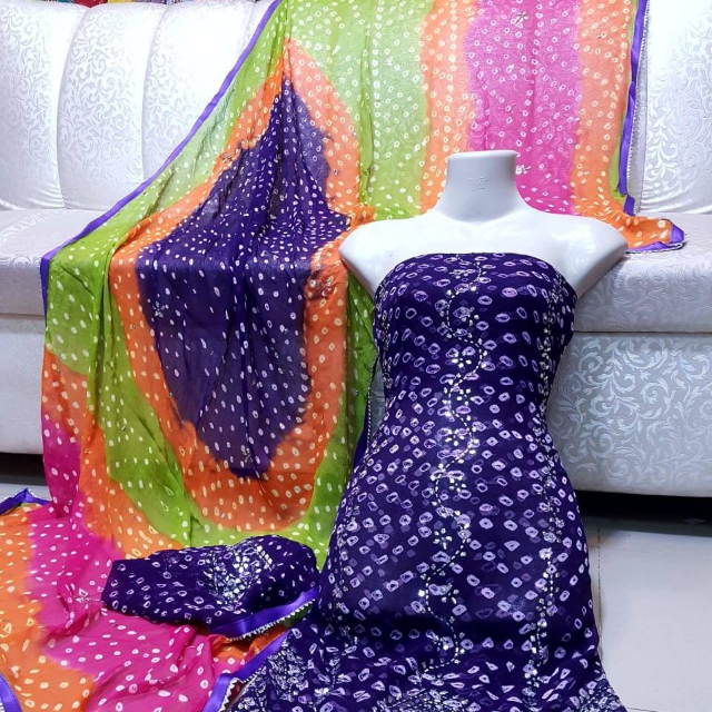 Chunri Chiffon Work 2PC
