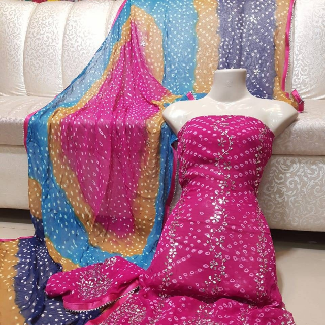 Chunri Chiffon Work 2PC