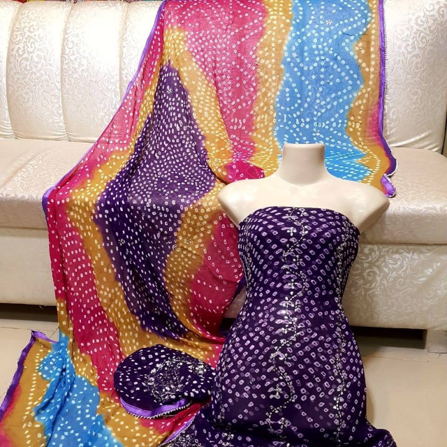 Chunri Chiffon Work 2PC
