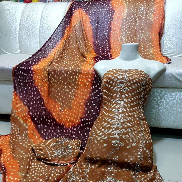 Chunri Chiffon Work 2PC