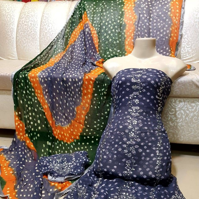 Chunri Chiffon Work 2PC