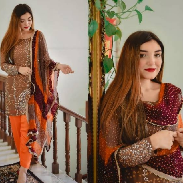 Chunri Chiffon Work 2PC