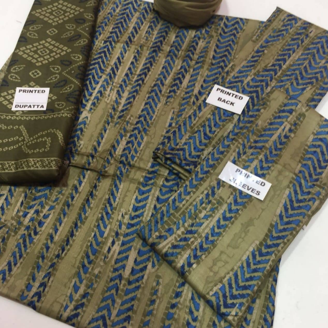 Linen With  Tie&Dye And Churni Dupatta 3PC
