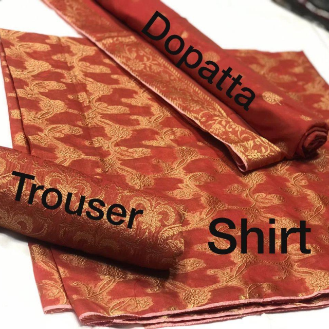 Organza Jamawar And Jacquard  3PC