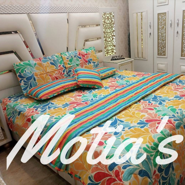 Mix Cotton Fabric Bedsheets 7 PC