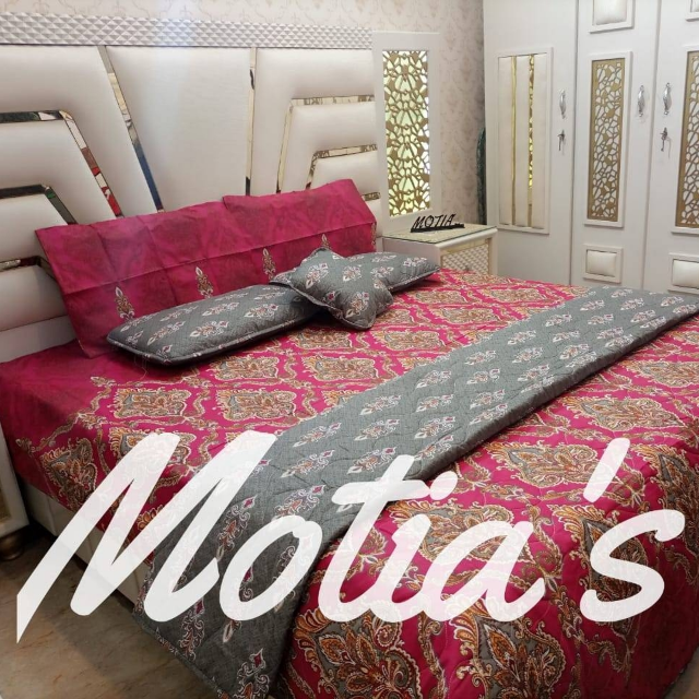 Mix Cotton Fabric Bedsheets 7 PC