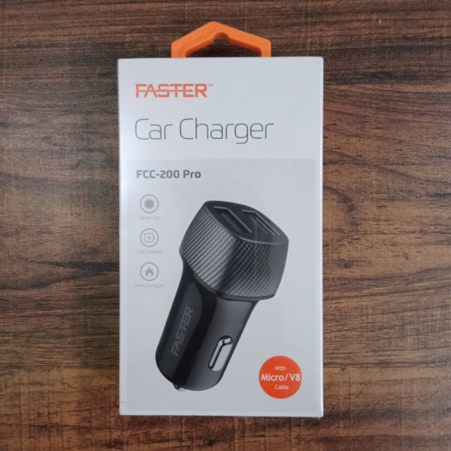 FASTER Car Charger with Micro USB Cable