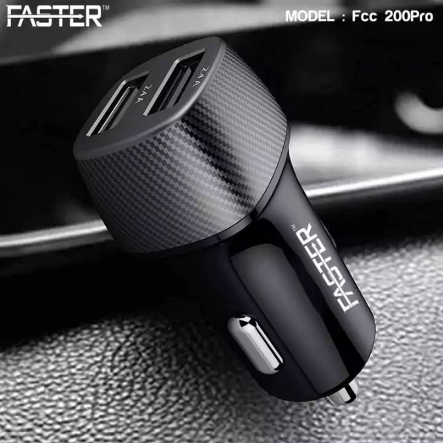 FASTER Car Charger with Micro USB Cable