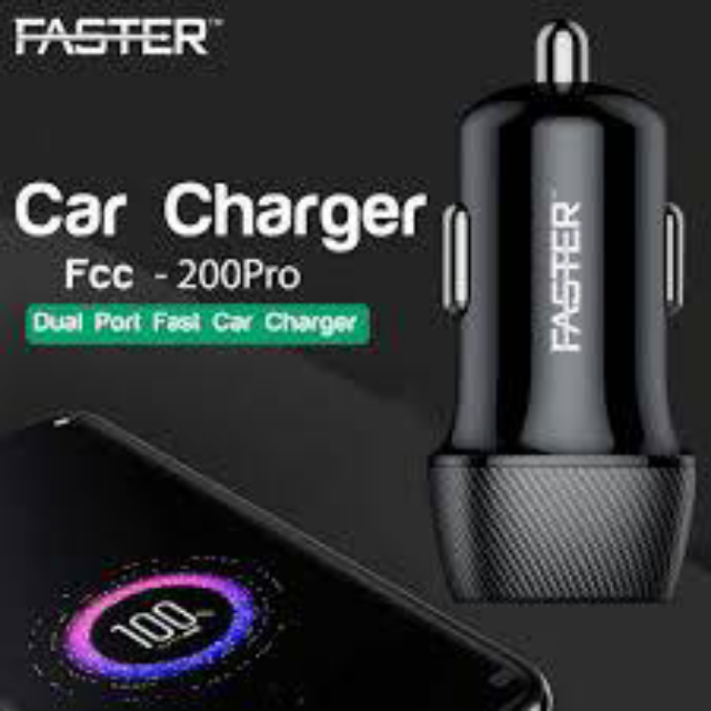 FASTER Car Charger with Micro USB Cable