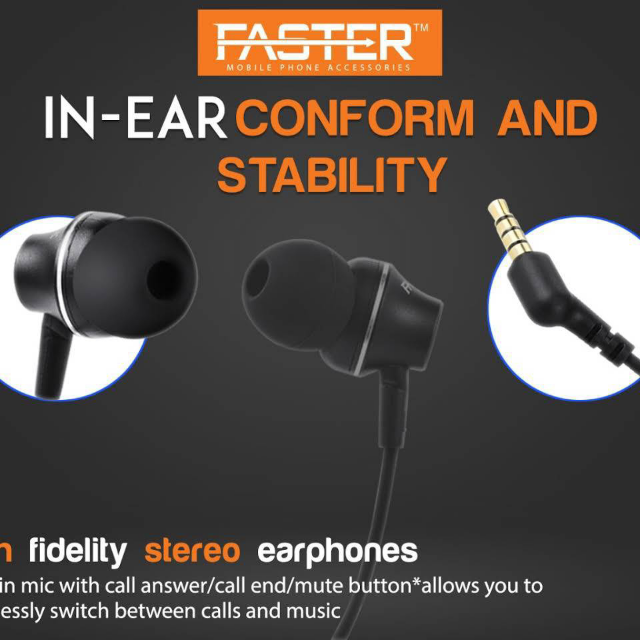 FASTER Stereo Sound Earphone FHF-10C