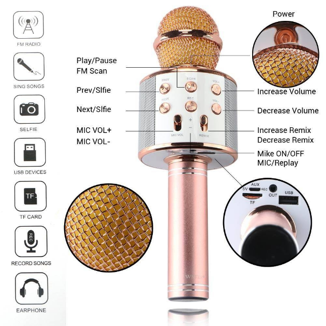 Wireless Karaoke Mic with Speaker