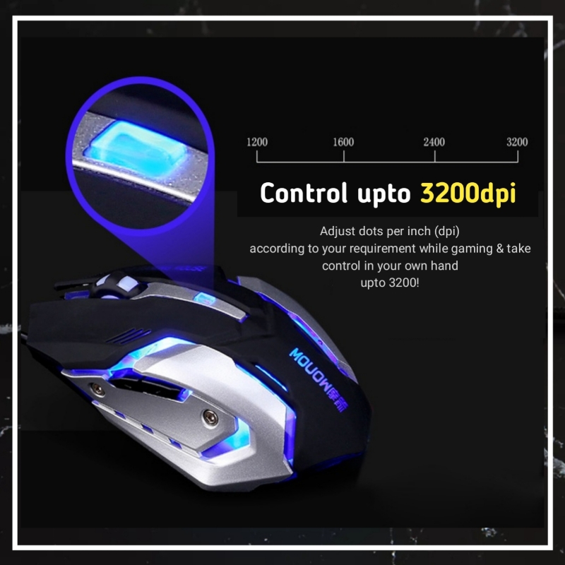 GAMING Mouse with 6 buttons & Rgb - FREE MOUSE PAD