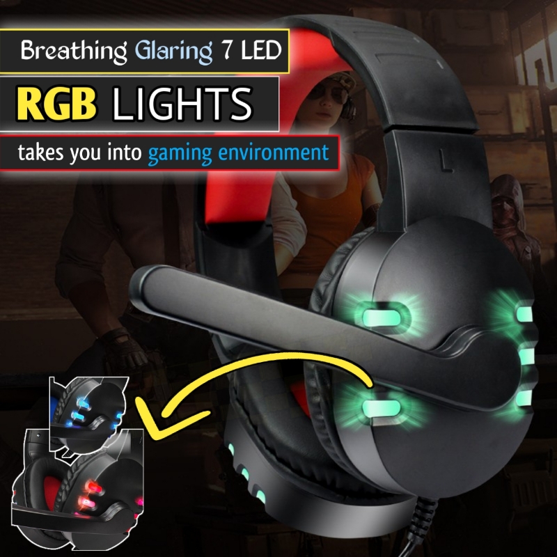 Gaming Headphones Headset 🎧 RGB with mic for pc gaming pubg