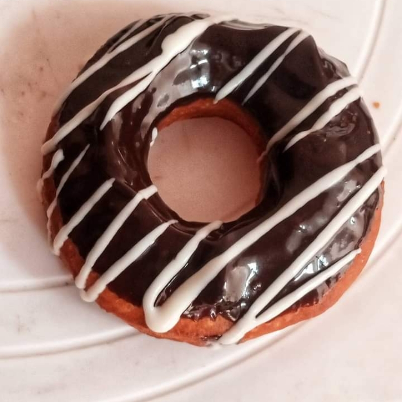 Chocolate Donuts with drizzle white chocolate