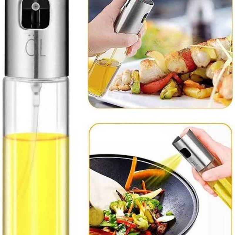 Stainless Steel Glass Oil Spray Bottle Pump 100 ml