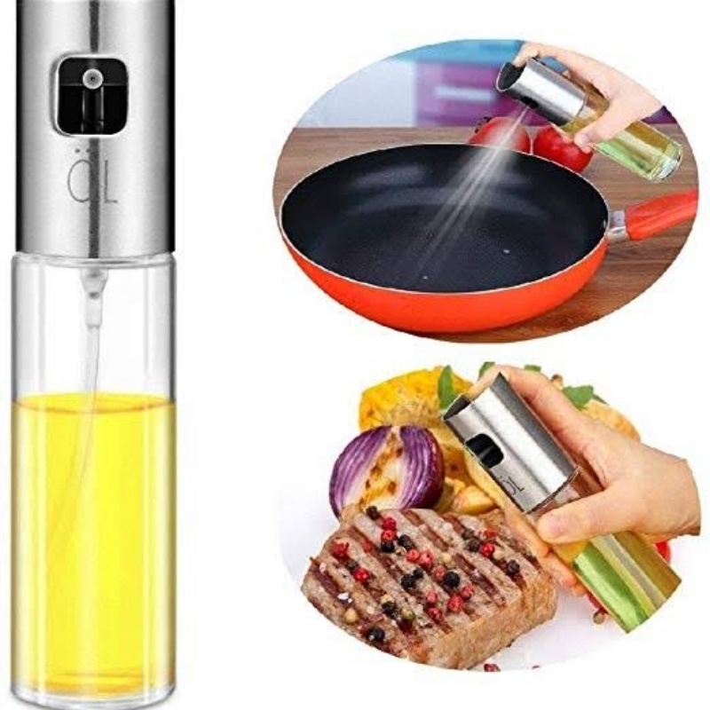 Stainless Steel Glass Oil Spray Bottle Pump 100 ml