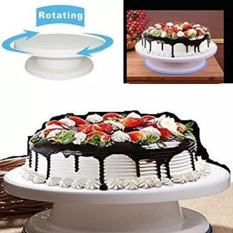Revolving Stylish Turntable 360 Degree Rotating Cake Stand (Cake Making Too