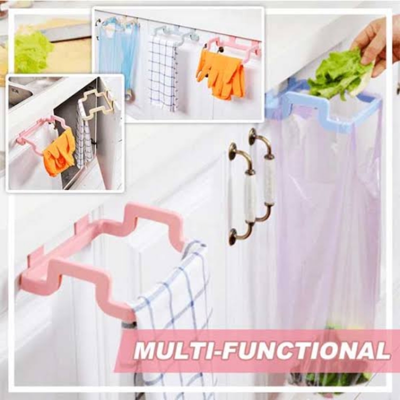 Pack of 2 - Kitchen Cabinet Door Garbage Trash Bag Plastic Bracket Towel Ha