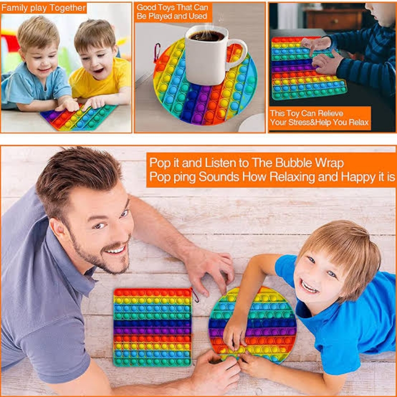 Pop it fidget anti stress colorido divertido