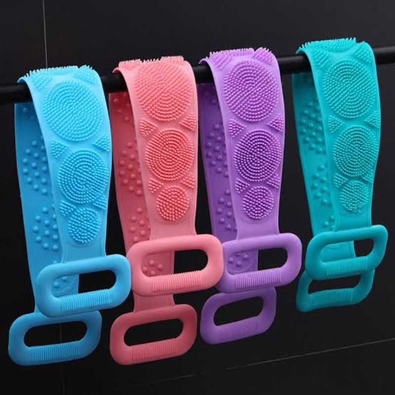 Silicone Double Sided Long Handled Bathing Mud Towel