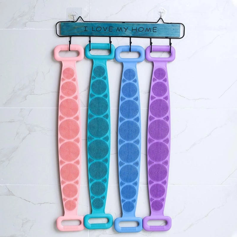 Silicone Double Sided Long Handled Bathing Mud Towel