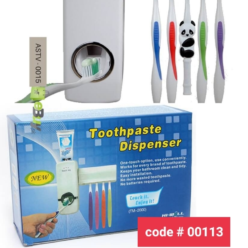 Toothpaste + Toothbrush Holder Dispenser