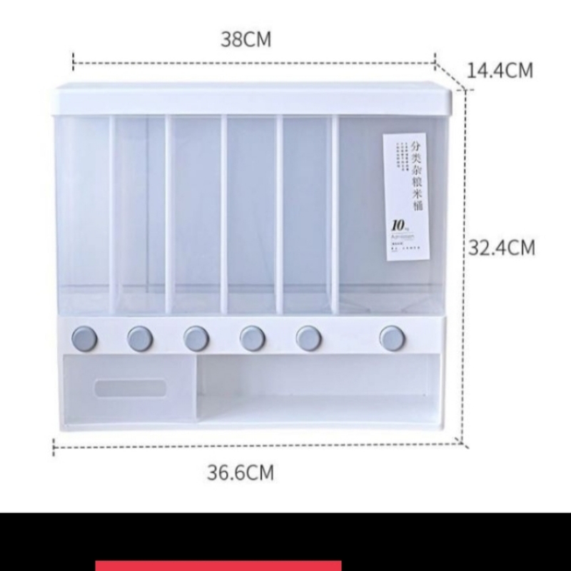 10KG Sealed Food Storage Box Rice & Cereal Dispenser 6 Moisture Proof Plast