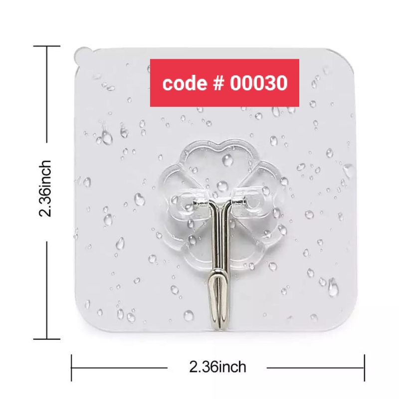 Transparent Wall Hooks Waterproof Oilproof 3 Pcs Pack
