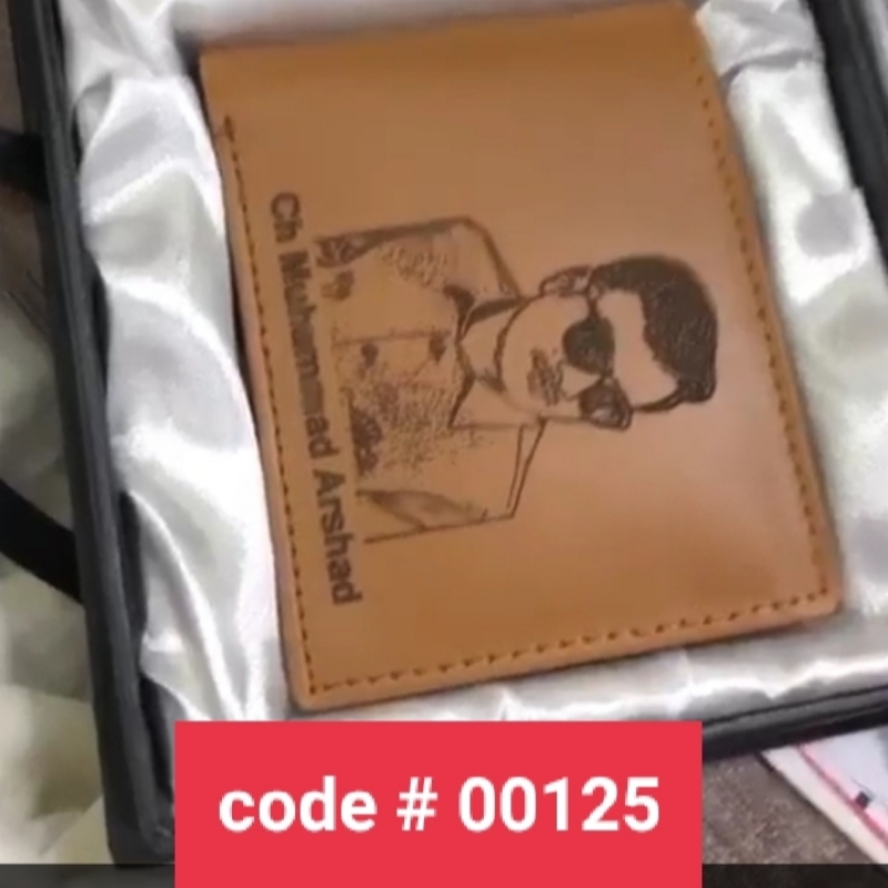 Customized Original Leather Wallet & Keychain