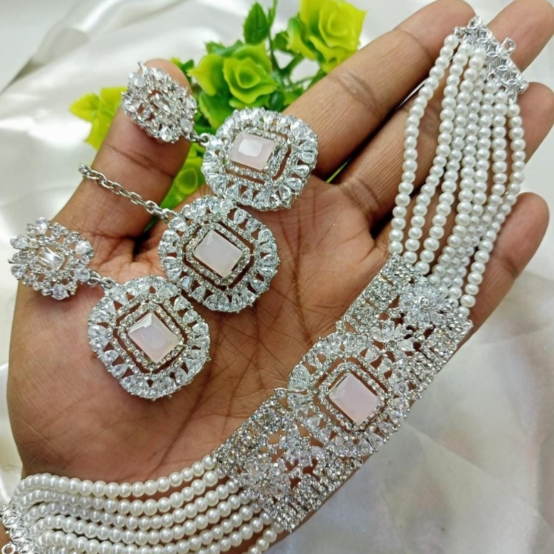 Manjoos Choker Globand/ Zarcon Stone/ 10 Colors Available Best Quality