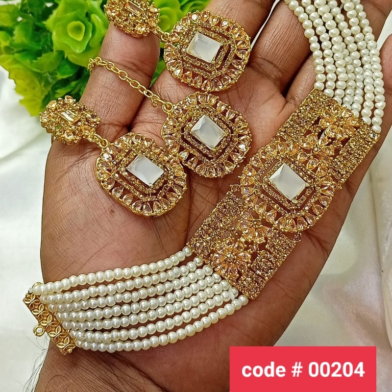 Manjoos Choker Globand/ Zarcon Stone/ 10 Colors Available Best Quality
