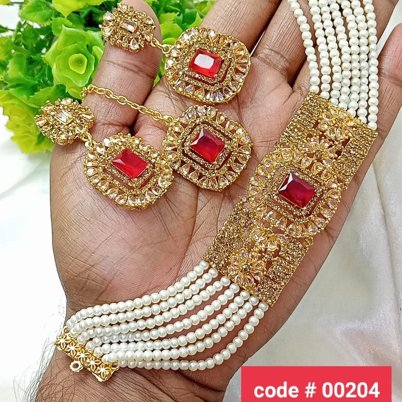 Manjoos Choker Globand/ Zarcon Stone/ 10 Colors Available Best Quality