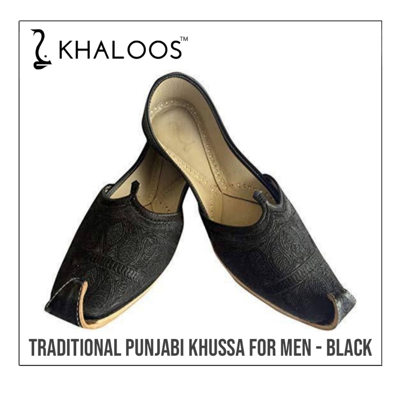 Traditional Punjabi Khussa for Men - Black